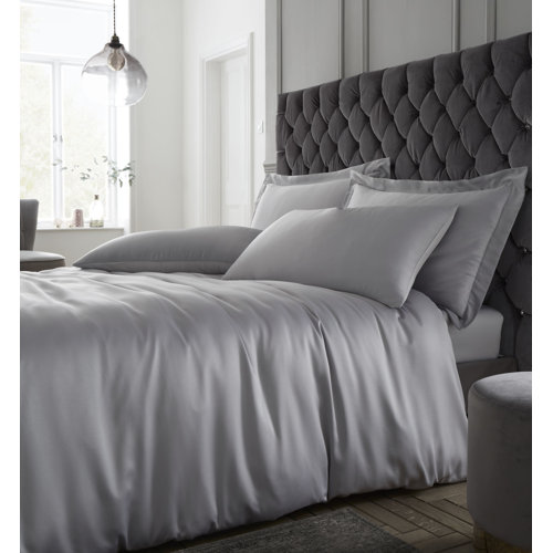 Catherine Lansfield Silky Soft Satin Duvet Cover Set with Pillowcases & Reviews Wayfair.co.uk